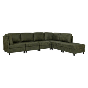 English Elm Faux Leather Modular Sectional Sofa Reconfigurable Layout for Open Living Rooms B2748S00187