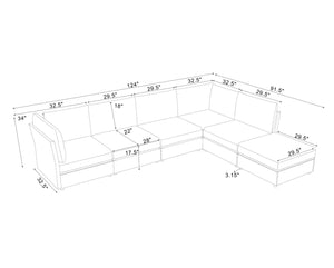 English Elm Faux Leather Modular Sectional Sofa Reconfigurable Layout for Open Living Rooms B2748S00187