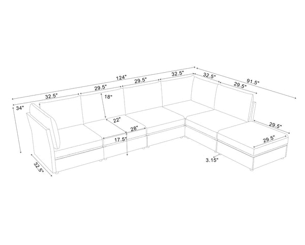 English Elm Faux Leather Modular Sectional Sofa Reconfigurable Layout for Open Living Rooms B2748S00187