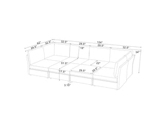 English Elm Faux Leather Modular Sectional Sofa Configurable Living Room Seating Set B2748S00188