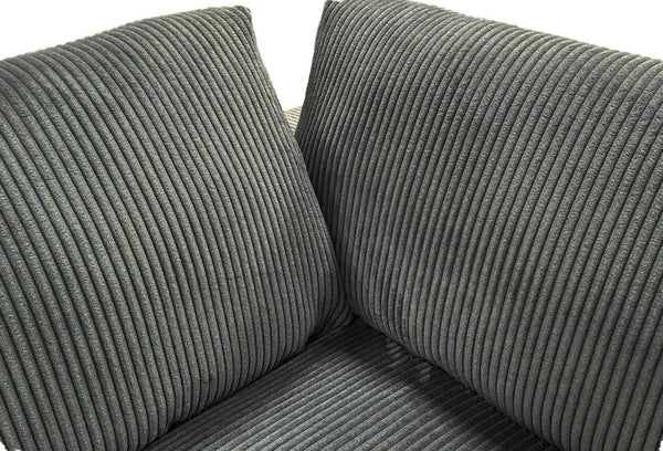 English Elm Corduroy Ribbed Upholstered Modular Sectional Sofa with Reversible Chaise for Living Room Dark Gray B2748S00192