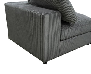 English Elm Corduroy Ribbed Upholstered Modular Sectional Sofa with Reversible Chaise for Living Room Dark Gray B2748S00192