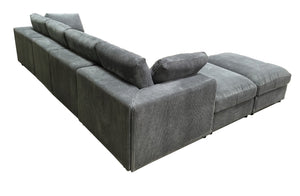 English Elm Corduroy Ribbed Upholstered Modular Sectional Sofa with Reversible Chaise for Living Room Dark Gray B2748S00192