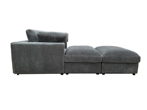 English Elm Corduroy Ribbed Upholstered Modular Sectional Sofa with Reversible Chaise for Living Room Dark Gray B2748S00192