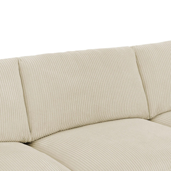 English Elm Corduroy Ribbed Upholstered Modular Sectional Sofa with Reversible Chaise for Living Room Beige B2748S00193