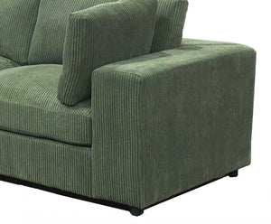 English Elm Corduroy Ribbed Upholstered Modular Sectional Sofa with Reversible Chaise for Living Room Dark Green B2748S00195