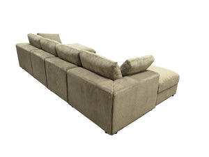 English Elm Corduroy Ribbed Upholstered Modular Sectional Sofa with Reversible Chaise for Living Room Camel B2748S00197
