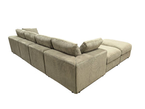 English Elm Corduroy Ribbed Upholstered Modular Sectional Sofa with Reversible Chaise for Living Room Camel B2748S00197