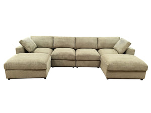 English Elm Corduroy Ribbed Upholstered Modular Sectional Sofa with Reversible Chaise for Living Room Camel B2748S00197