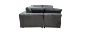 English Elm Corduroy Ribbed Upholstered Modular Sectional Sofa with Reversible Chaise Living Room Dark Gray B2748S00198