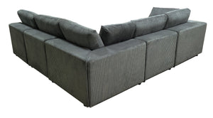 English Elm Corduroy Ribbed Upholstered Modular Sectional Sofa with Reversible Chaise Living Room Dark Gray B2748S00198