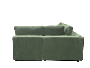 English Elm Corduroy Ribbed Upholstered Modular Sectional Sofa with Reversible Chaise Living Room Dark Green B2748S00201