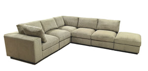 English Elm Corduroy Ribbed Upholstered Modular Sectional Sofa with Reversible Chaise Living Room Camel B2748S00203