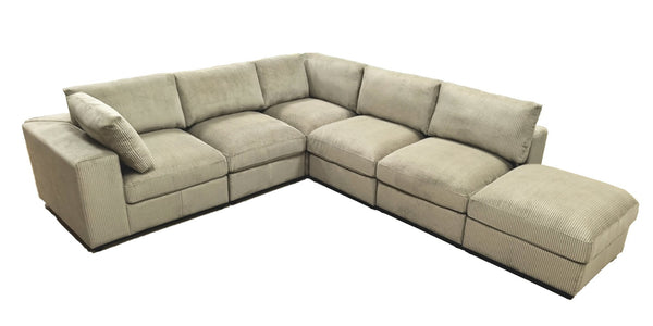 English Elm Corduroy Ribbed Upholstered Modular Sectional Sofa with Reversible Chaise Living Room Camel B2748S00203