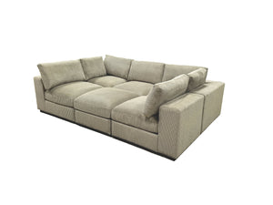English Elm Corduroy Ribbed Upholstered Modular Sectional Sofa with Reversible Chaise Living Room Camel B2748S00203