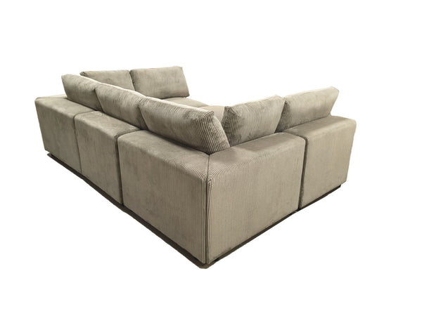 English Elm Corduroy Ribbed Upholstered Modular Sectional Sofa with Reversible Chaise Living Room Camel B2748S00203