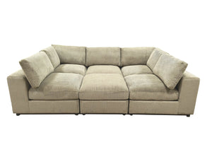 English Elm Corduroy Ribbed Upholstered Modular Sectional Sofa with Reversible Chaise Living Room Camel B2748S00203