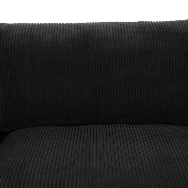 English Elm Corduroy Ribbed Upholstered Modular Sectional Sofa for Versatile Living Room Layouts Black B2748S00208
