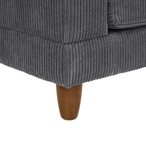 English Elm Large Corduroy Modular Sectional Sofa with Wooden Legs for Casual Living Rooms Dark Gray B2748S00210