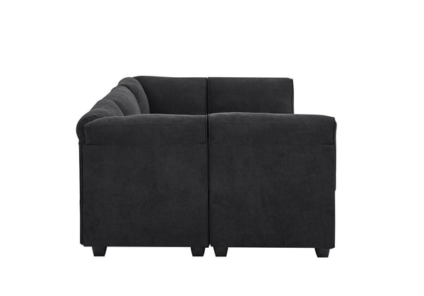 English Elm Polyester Blend Modular Sectional Sofa with L Shape Design for Living Rooms B2748S00218