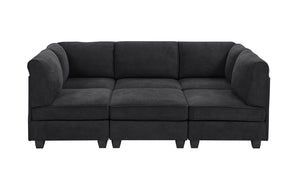 English Elm Polyester Blend Modular Sectional Sofa with L Shape Design for Living Rooms B2748S00218