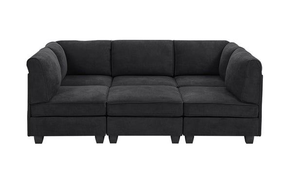 English Elm Polyester Blend Modular Sectional Sofa with L Shape Design for Living Rooms B2748S00218