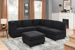 English Elm Polyester Blend Modular Sectional Sofa with L Shape Design for Living Rooms B2748S00218