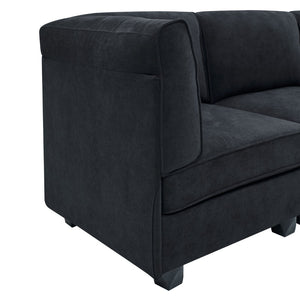English Elm Polyester Blend Modular Sectional Sofa with L Shape Design for Living Rooms B2748S00218