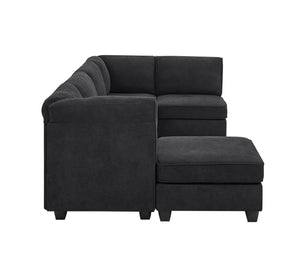 English Elm Polyester Blend Modular Sectional Sofa with L Shape Design for Living Rooms B2748S00218