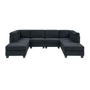 English Elm Polyester Upholstered Modular Sectional Sofa with Removable Cushions for Living Room B2748S00219