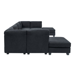 English Elm Polyester Upholstered Modular Sectional Sofa with Removable Cushions for Living Room B2748S00219