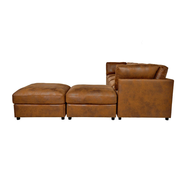 English Elm Faux Leather Modular Sectional Sofa Tailored for Flexible Living Room Arrangements B2748S00221