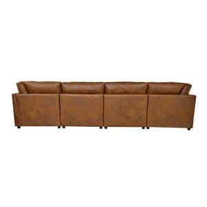 English Elm Faux Leather Modular Sectional Sofa Tailored for Flexible Living Room Arrangements B2748S00221