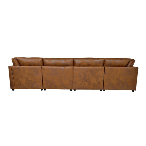English Elm Faux Leather Modular Sectional Sofa Tailored for Flexible Living Room Arrangements B2748S00221