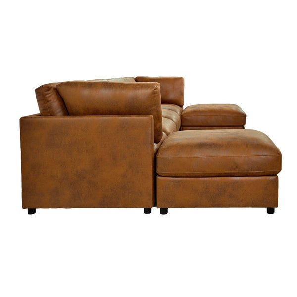 English Elm Faux Leather Modular Sectional Sofa Tailored for Flexible Living Room Arrangements B2748S00221