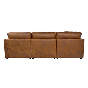 English Elm Faux Leather Modular Sectional Sofa Configurable Living Room Seating Easy Clean B2748S00222