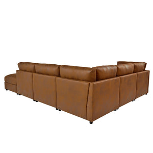 English Elm Faux Leather Modular Sectional Sofa Configurable Living Room Seating Easy Clean B2748S00222