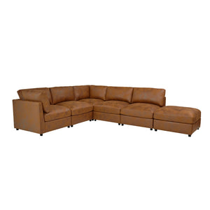 English Elm Faux Leather Modular Sectional Sofa Configurable Living Room Seating Easy Clean B2748S00222