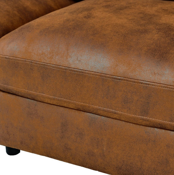 English Elm Faux Leather Modular Sectional Sofa Contemporary L-shaped Living Room Seating B2748S00223