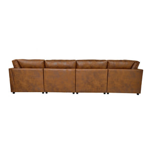 English Elm Faux Leather Modular Sectional Sofa Contemporary L-shaped Living Room Seating B2748S00223