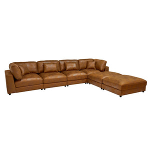 English Elm Faux Leather Modular Sectional Sofa Configurable Contemporary Living Room Seating B2748S00224