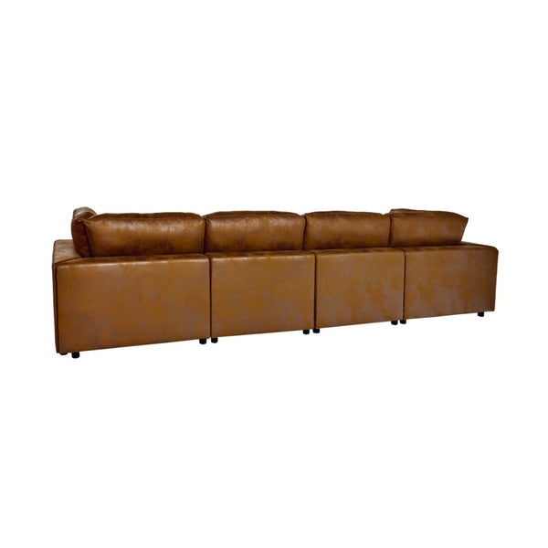 English Elm Faux Leather Modular Sectional Sofa Configurable Contemporary Living Room Seating B2748S00224