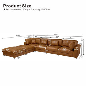 English Elm Faux Leather Modular Sectional Sofa Configurable Contemporary Living Room Seating B2748S00224