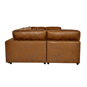 English Elm Faux Leather Modular Sectional Sofa Configurable Contemporary Living Room Seating B2748S00224