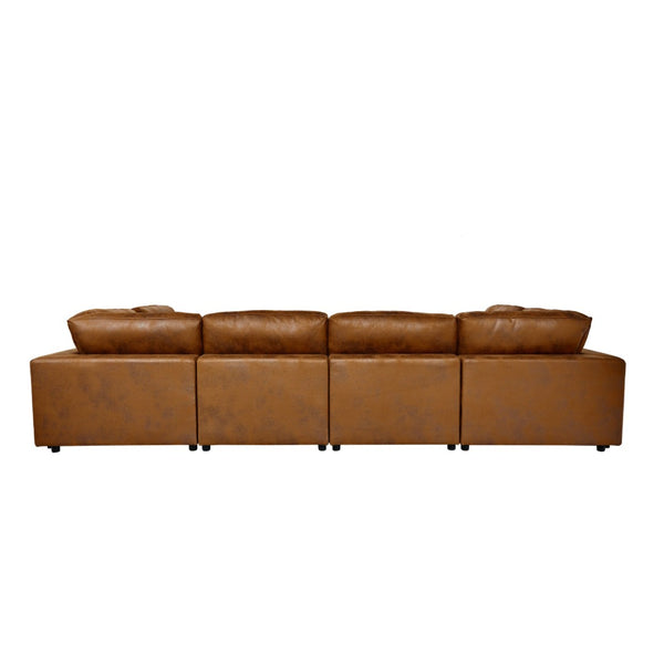 English Elm Faux Leather Modular Sectional Sofa Configurable Contemporary Living Room Seating B2748S00224