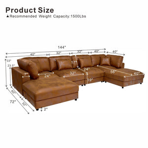 English Elm Faux Leather Modular Sectional Sofa Configurable Contemporary Living Room Seating B2748S00224