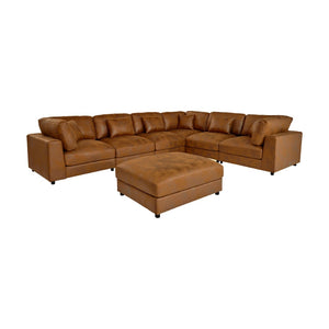 English Elm Faux Leather Modular Sectional Sofa with Removable Cushions for Modern Living B2748S00225