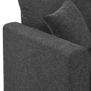 English Elm 76.5 Inch Linen Blend Sleeper Sectional with Tufted Cushions and Reversible Chaise Storage B2748S00226