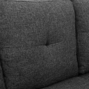 English Elm 76.5 Inch Linen Blend Sleeper Sectional with Tufted Cushions and Reversible Chaise Storage B2748S00226
