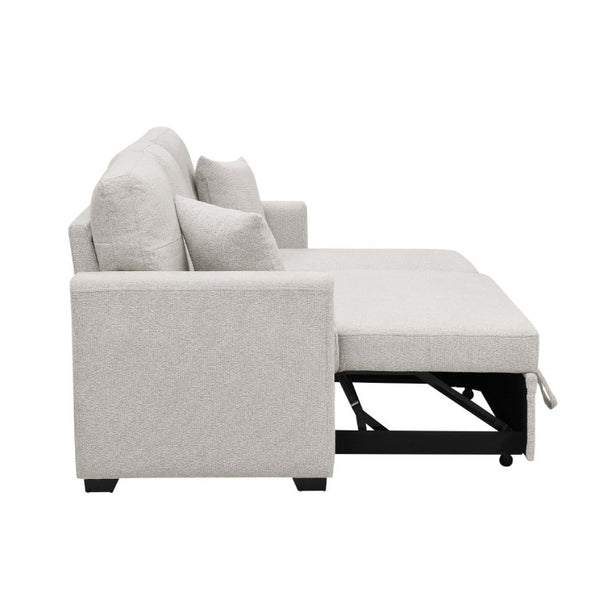 English Elm 76.5 Inch Tufted Linen Blend Sleeper Sectional with Reversible Chaise and Hidden Storage B2748S00227